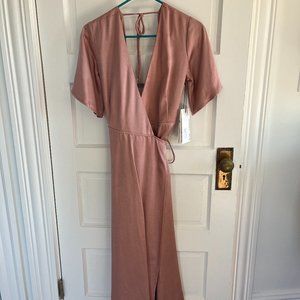 Whimsy + Row Lola Wrap Dress in Blush - XS